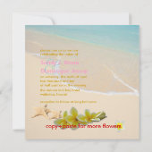 PixDezines Plumeria Lei/Strand/Starfish tropisch Einladung (Rückseite)