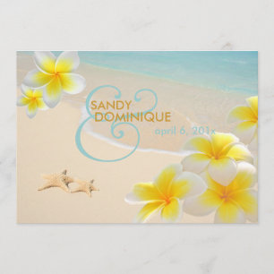 PixDezines Plumeria Lei+Strandfischerei Einladung