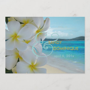 PixDezines PLUMERIA LEI/STRANDHOCHZEIT Einladung