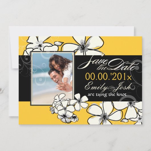PixDezines Plumeria Save the Date/DIY Date (Vorderseite)