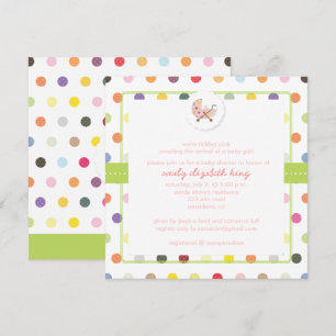 PixDezines Polka-Tüpfelchen + Minidots Babyparty Einladung