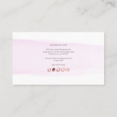 PixDezines Powder Pink Wasserfarbe Pinselstrich St Visitenkarte (Rückseite)