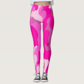 PixDezines Princess-Camouflage, blinky, Hot Pink Leggings (Vorderseite)