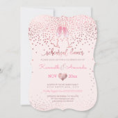 PixDezines Probe Dinner/Bubbles+Pink Champagne Einladung (Vorderseite)