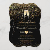 PixDezines Probe Dinner/Champagner Bubbles Einladung (Vorne/Hinten)