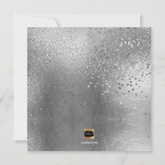PixDezines Probe Dinner/Imitats Silver Confetti Einladung (Rückseite)