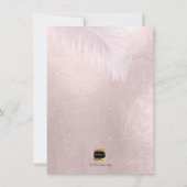 PixDezines Probe Dinner/Rosa Champagner+Palmen Einladung (Rückseite)