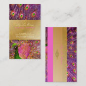 PixDezines Proud Peacock Feather für Langlebigkeit Visitenkarte (Vorne/Hinten)