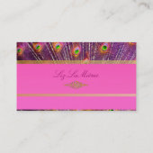 PixDezines Proud Peacock Feather für Langlebigkeit Visitenkarte (Rückseite)