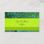 PixDezines Proud Peacock Feather für Langlebigkeit Visitenkarte (Rückseite)