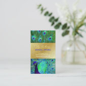 PixDezines Proud Pfauenfeder für Langlebigkeit Visitenkarte (Stehend Vorderseite)