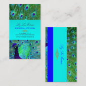 PixDezines Proud Pfauenfeder für Langlebigkeit Visitenkarte (Vorne/Hinten)