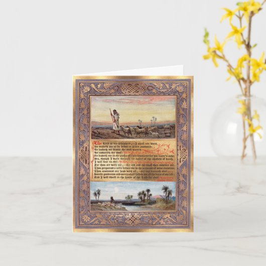 PixDezines Psalm 23, A Song von David, Hebräisch Karte (Gelbe Blume)