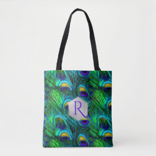 PixDezines PSYCHEDELIC GREEN PEACOCK FEATHER Tasche