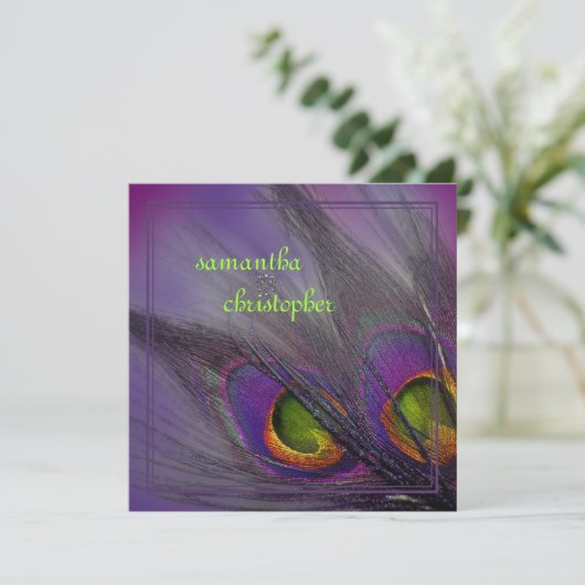 PixDezines Psychedelic Peacock, Anpassen Sie es! Einladung (Stehend Vorderseite)