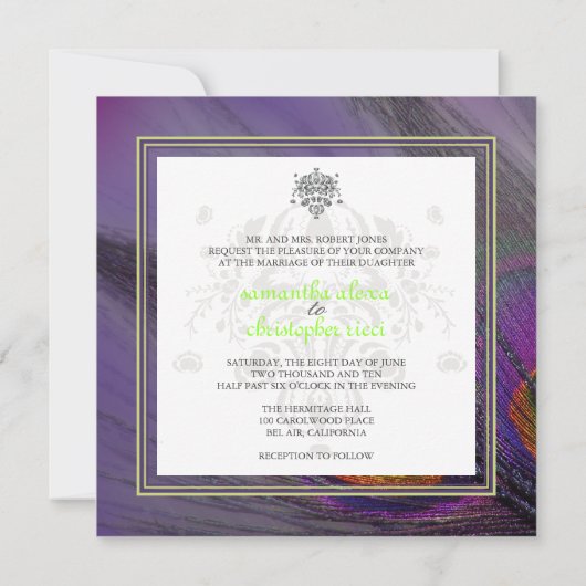 PixDezines Psychedelic Peacock, Anpassen Sie es! Einladung (Rückseite)