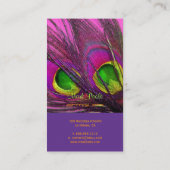 PixDezines Psychedelic Peacock, Anpassen Sie es! Visitenkarte (Rückseite)