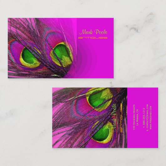 PixDezines Psychedelic Peacock, Anpassen Sie es! Visitenkarte (Vorne/Hinten)