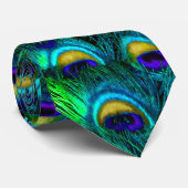 PixDezines Psychedelic Peacock/Cobalt/Aqua Blue Krawatte (Gerollt)