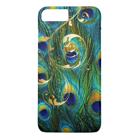 PixDezines Psychedelic Peacock+filigree swirls Case-Mate iPhone Hülle (Rückseite)