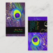 PixDezines Psychedelic Peacock+filigree Wirbel Visitenkarte (Vorne/Hinten)
