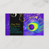 PixDezines Psychedelic Peacock+filigree Wirbel Visitenkarte (Rückseite)