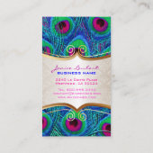 PixDezines PSYCHEDELIC PEACOCK+GOLD TRIMS ETIKETT Visitenkarte (Rückseite)