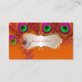 PixDezines Psychedelic Peacock+Goldtrim-Label Visitenkarte (Rückseite)