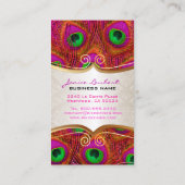 PixDezines Psychedelic Peacock+Goldtrim-Label Visitenkarte (Rückseite)