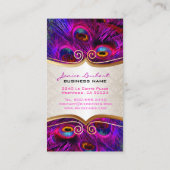 PixDezines Psychedelic Peacock+Goldtrim-Label Visitenkarte (Rückseite)