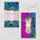PixDezines Psychedelic Peacock+Goldtrim-Label Visitenkarte (Vorne/Hinten)