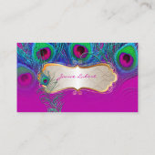 PixDezines Psychedelic Peacock+Goldtrim-Label Visitenkarte (Rückseite)