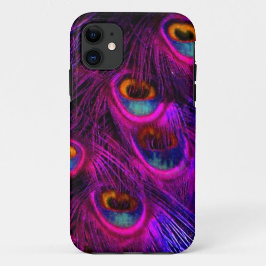 PixDezines Psychedelic Peacock, heiß rosa Case-Mate iPhone Hülle (Rückseite)