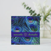 PixDezines Psychedelic Peacock/Kobaltblau Einladung (Stehend Vorderseite)