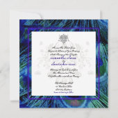 PixDezines Psychedelic Peacock/Kobaltblau Einladung (Rückseite)