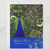 PixDezines Psychedelic Peacock/Kobaltblau Einladung (Vorderseite)