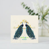 PixDezines Psychedelic Peacock/Kobaltblau Einladung (Stehend Vorderseite)