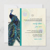 PixDezines Psychedelic Peacock/Kobaltblau Einladung (Rückseite)