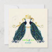 PixDezines Psychedelic Peacock/Kobaltblau Einladung (Vorderseite)