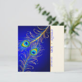 PixDezines Psychedelic Peacock/Kobaltblau Einladung (Stehend Vorderseite)