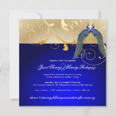 PixDezines Psychedelic Peacock/Kobaltblau Einladung (Rückseite)