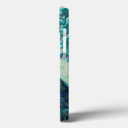 PixDezines Psychedelic Peacocks+Damask Case-Mate iPhone Hülle (Rückseite / Links)