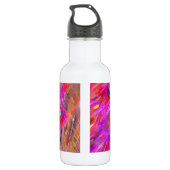 PixDezines Psychedelic Pink Pfauenfeder Trinkflasche (Rückseite)