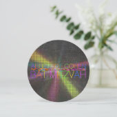 PixDezines psychedelic stars/neon/bat mitzvah Einladung (Stehend Vorderseite)