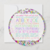 PixDezines Psychedelic Stars/Neon/Fledermaus Mitzv Einladung (Rückseite)