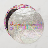 PixDezines Psychedelic Stars/Neon/Fledermaus Mitzv Einladung (Vorne/Hinten)