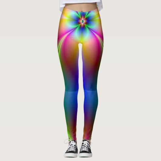 PixDezines Psychedelic Techno Dance/Neon Lights Leggings (Vorderseite)