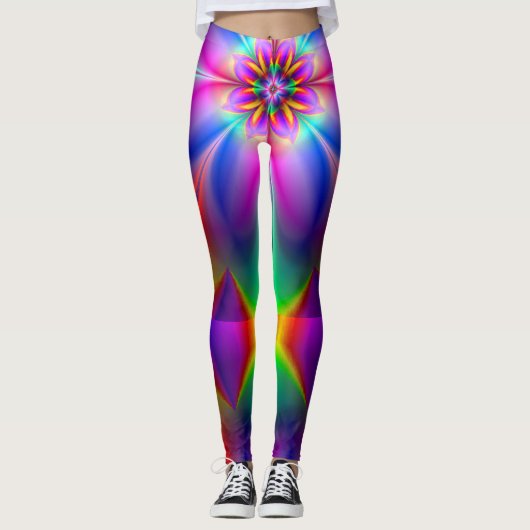 PixDezines Psychedelic Techno Dance/Neon Lights Leggings (Vorderseite)