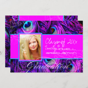 PixDezines Psychedelischer Pfau-Abschluss Einladung