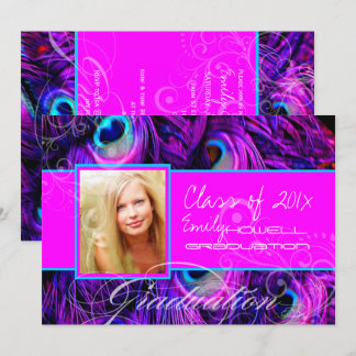 PixDezines Psychedelischer Pfau-Abschluss Einladung